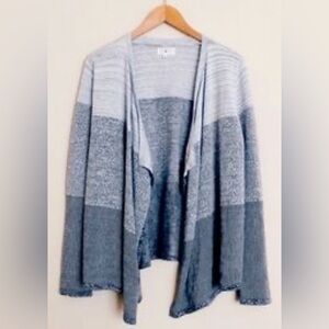 Loft Lou & Grey Open Front Color Block Cardigan Sweater.  Sz Small